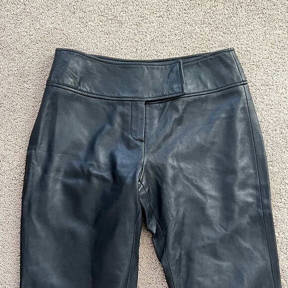 Context Black Leather Pants Flare Leg– Size 6 - Picture 3 of 5